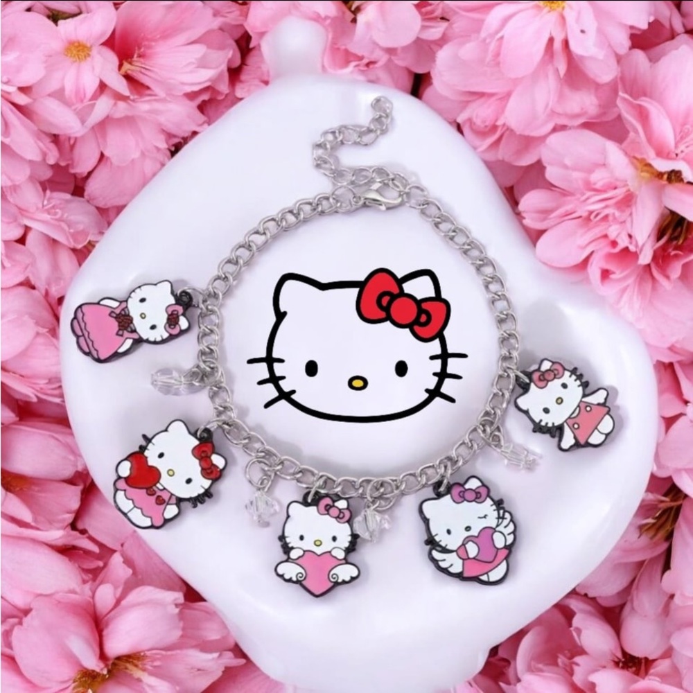 Hello Kitty Valentine’s Day Silver Charm Bracelet